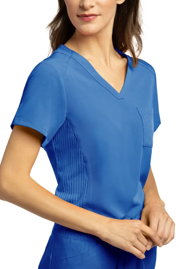 bluza medyczna oliveco, niebieski królewski bok