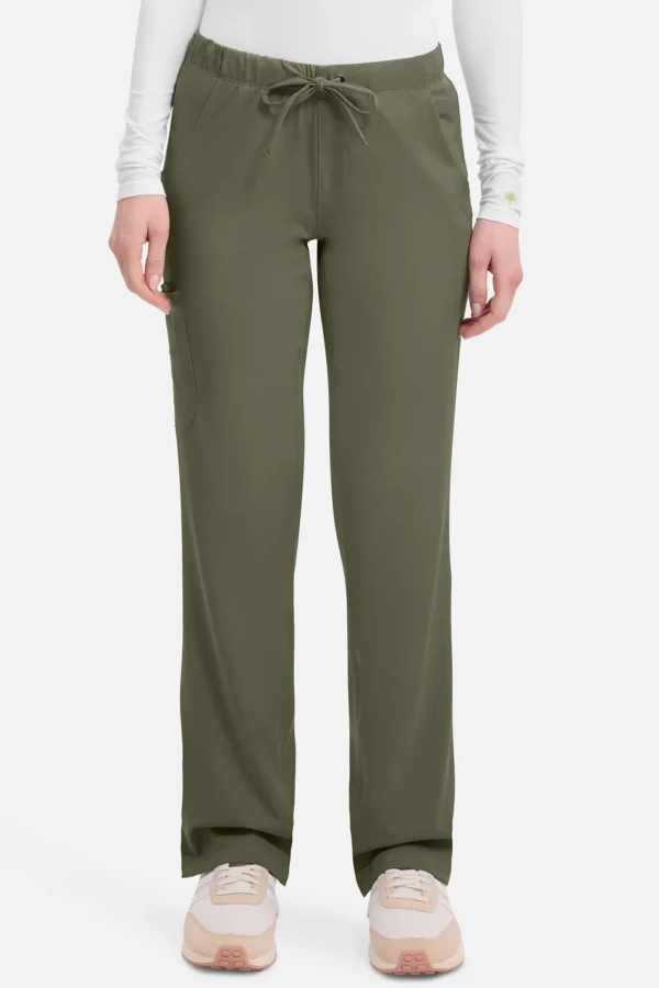 spodnie medyczne damskie oliwka HH PRZÓD